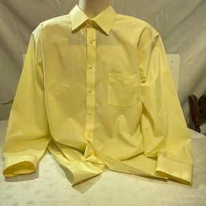 Stafford Essentials Yellow Button Long Sleeve Dress Shirt